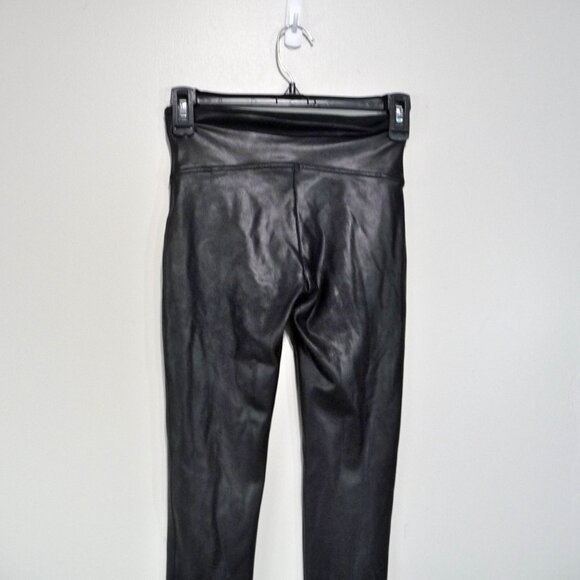 SPANX FAUX LEATHER BLACK LEGGINGS SMALL PETITE - Picture 6 of 8